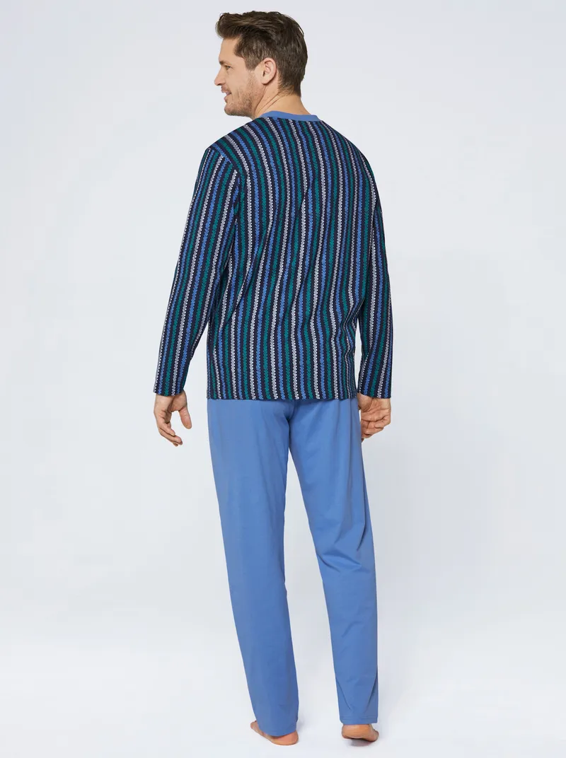 wäschepur men Schlafanzüge blau + marine, Blau + marine, – Produktbild 3 von 3