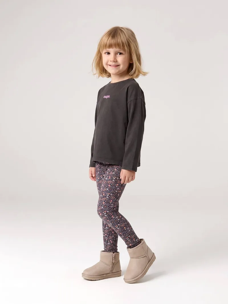 Vertbaudet Mädchen Thermo-Leggings, Dunkelgrau, – Produktbild 5 von 6