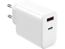 Upström Upström Ladegerät USB-A & USB-C 65W, weiß, Dual-GaN-Ladegerät – Produktbild 1 von 1
