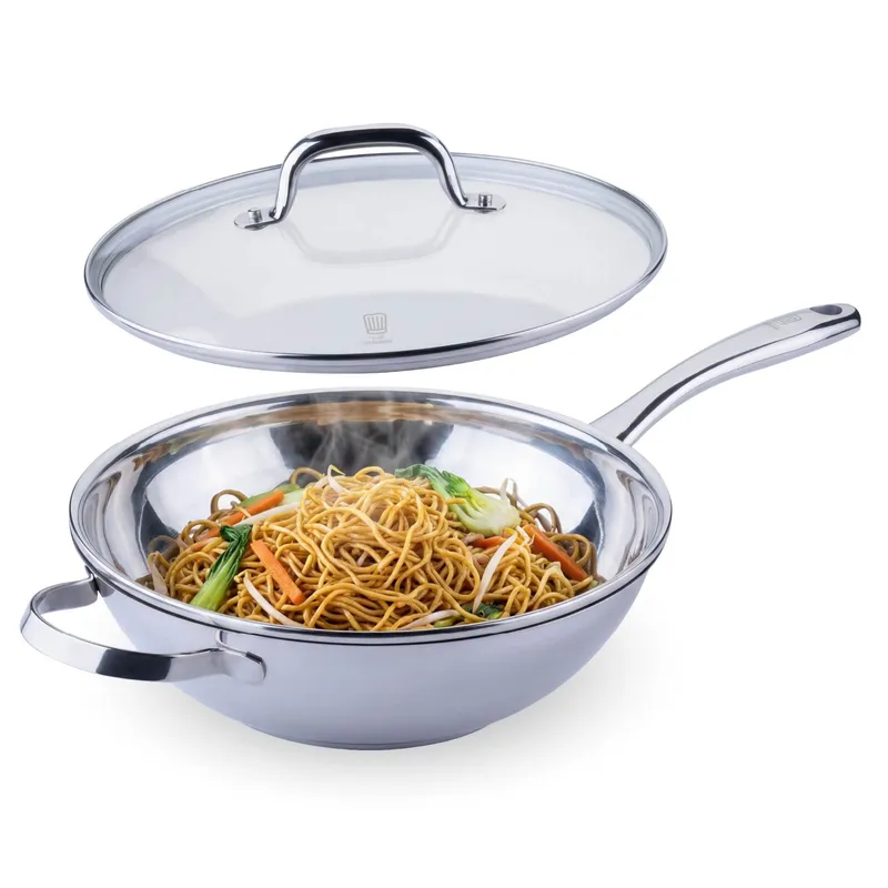 Chefkoch trifft Fackelmann Chefkoch trifft Fackelmann Wokpfanne mit Deckel Rosenheim, Ø28cm – Produktbild 1 von 2