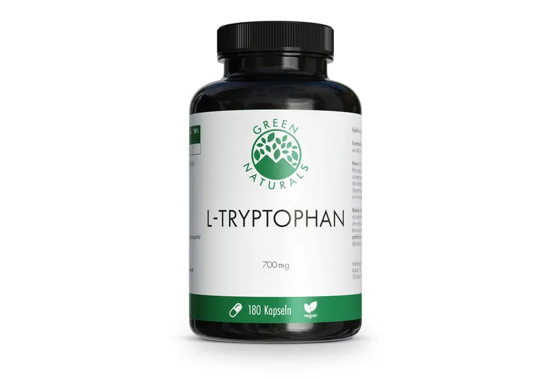 Green Naturals Green Naturals L-Tryptophan 700 mg Hochdosis Kapseln vegan – Produktbild 1 von 6
