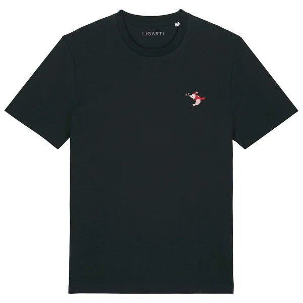 LIGARTI Besticktes T-Shirt – Jean-Luc die Weihnachtsgarnele – LIGARTI Tiermanufaktur, Schwarz, – Produktbild 1 von 2