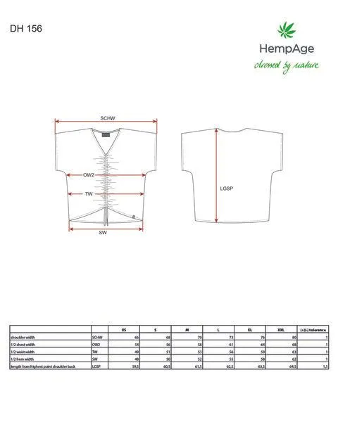HempAge HempAge Geraffte Sommerbluse Hanf/Biobaumwolle, Smoke (blau), – Produktbild 4 von 4
