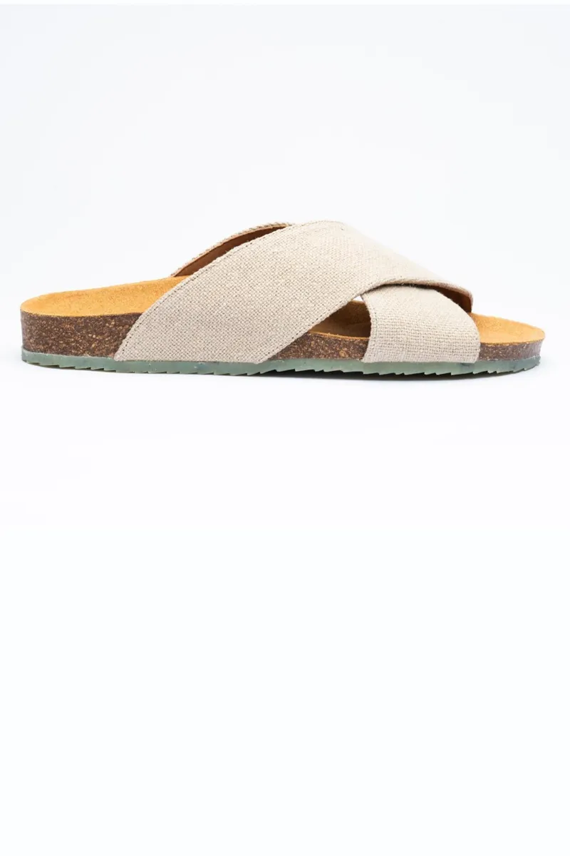 Zouri Zouri Herren vegan Sandalen Sonne Leinen Beige, Beige, – Produktbild 1 von 2