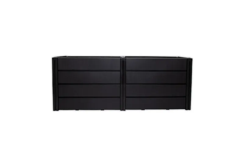 KHW KHW Hochbeet Hochwertiges Hochbeet für urbane Gärten, 158 × 44 × 61 cm, 392 Liter, Nachhaltiges Gärtnern, fördert gesunde Ernten, platzsparend, Grau, – Produktbild 4 von 5