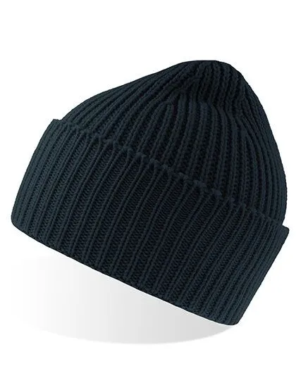 Atlantis Headwear Atlantis Headwear grob gestrickte Beanie-Mütze aus Polylana®-Garn, Navy, – Produktbild 2 von 3