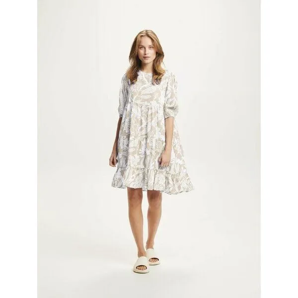 KnowledgeCotton Apparel KnowledgeCotton Apparel A-Linien Kleid- Seabreeze Print- aus Tencel, Natur (light feather gray), – Produktbild 1 von 1
