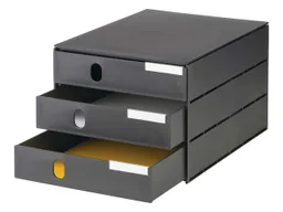 styro styro Styroval pro Box mit 3 Schubladen geschlossen, oeko-schwarz – Produktbild 1 von 1