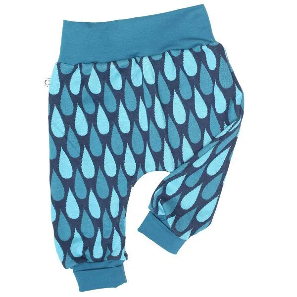 Frija Omina Frija Omina Mitwachsende Jaquard-Krabbelhose Jacki, Tropfen petrol (blau), – Produktbild 2 von 2