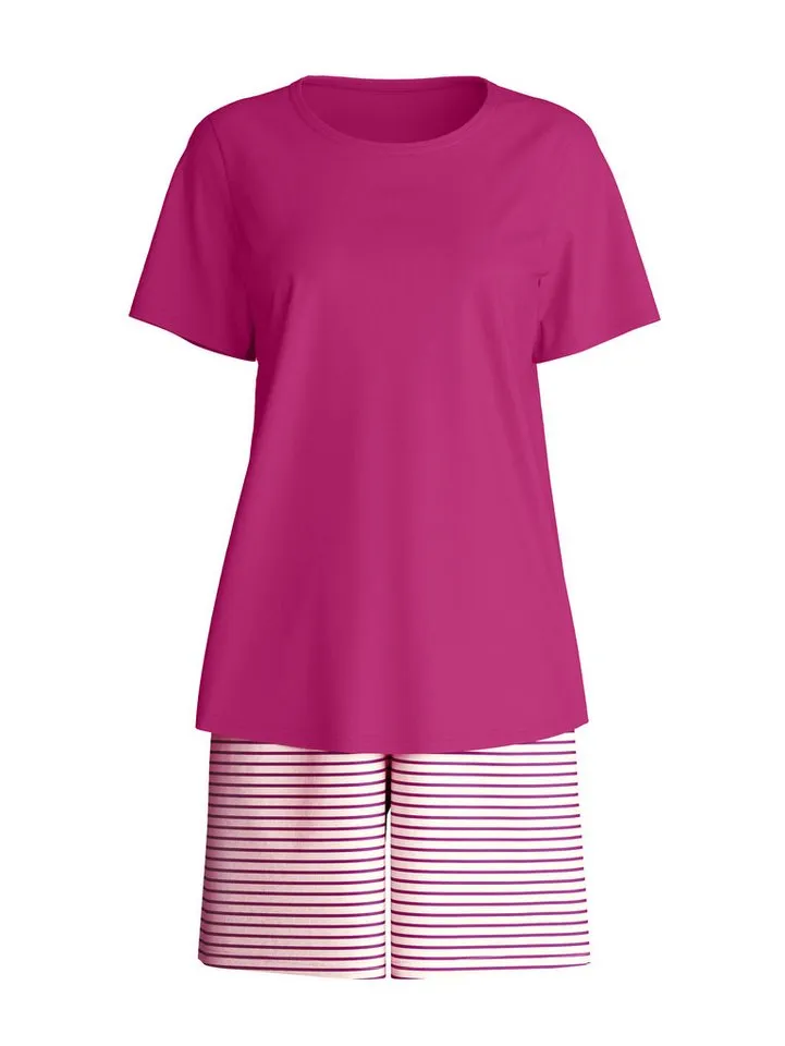 CALIDA CALIDA Shorty (2 tlg) mit Rundhalsausschnitt, Hose mit Streifen, Rot, – Produktbild 4 von 4