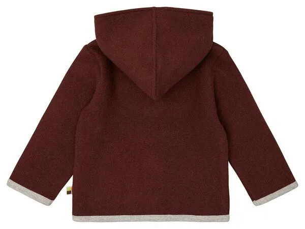 loud + proud loud + proud Babys & Kinder Wollfleece-Jacke mit Kapuze, GOTS-zertifiziert, Wood(braun), – Produktbild 2 von 3