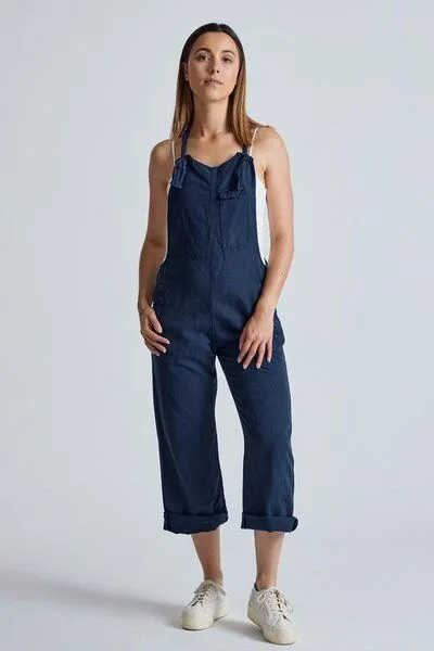 Flax and Loom Flax and Loom Leinen Latzhose Mary Lou, Navy (blau), – Produktbild 5 von 7
