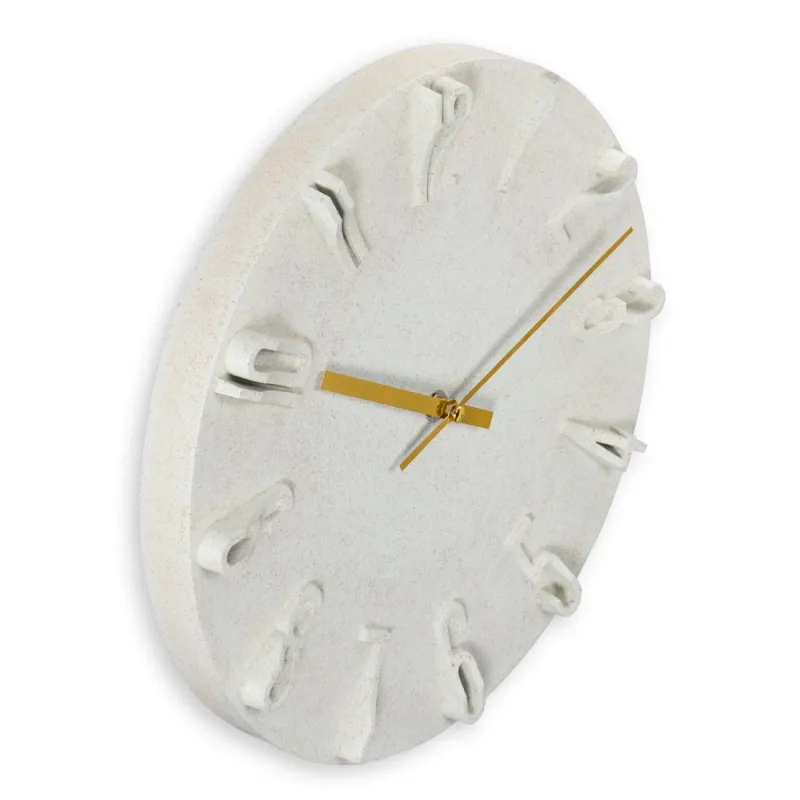 Hama Hama Wanduhr "Korfu", Ø 30 cm, Quarzuhr, analog, 3D-Ziffern, Beige, – Produktbild 2 von 3