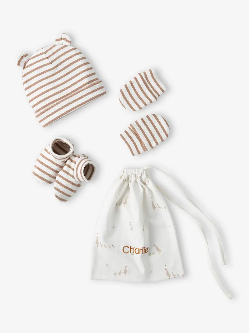 Vertbaudet Jungen Baby-Set, Cappuccino, – Produktbild 1 von 3