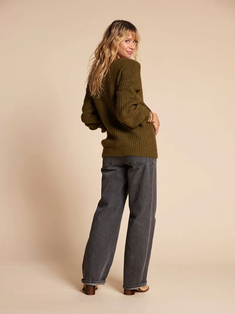 Envie De Fraise Pullover für die Stillzeit ENVIE DE FRAISE aus Wollmix, Grün, – Produktbild 3 von 4