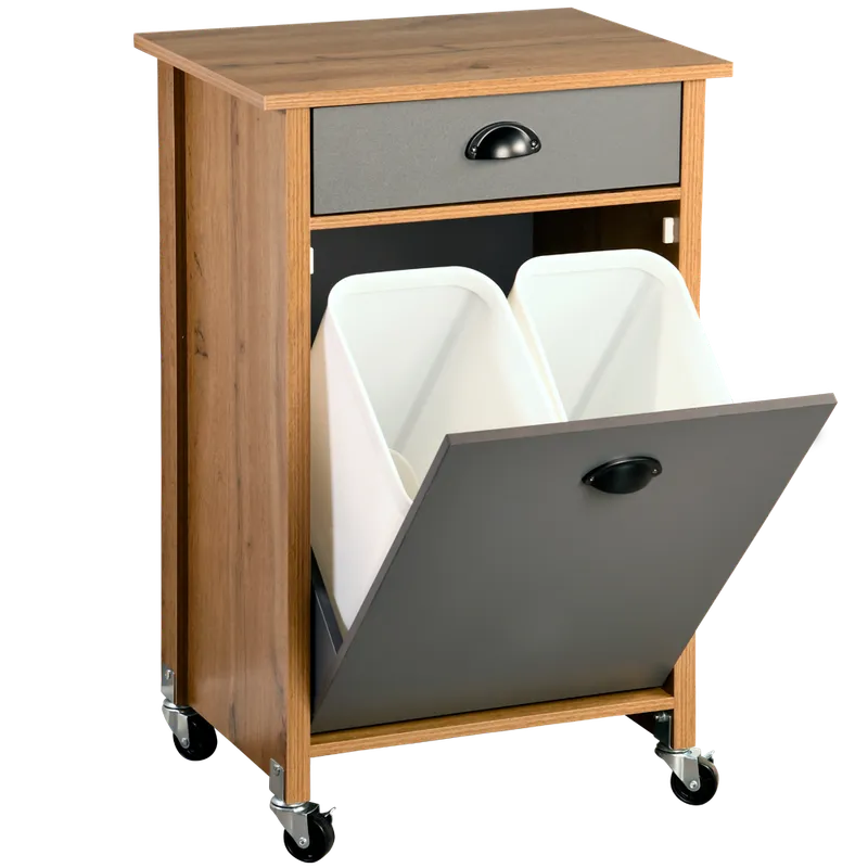 Kesper Küchenwagen mit Mülltrennsystem, Grau | natur, – Produktbild 5 von 5
