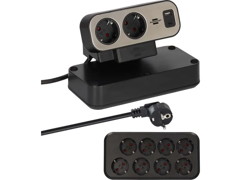 Brennenstuhl brennenstuhl Tischsteckdosenleiste "Duplex", USB-C/-A, 10 Steckdosen, schwarz – Produktbild 1 von 2