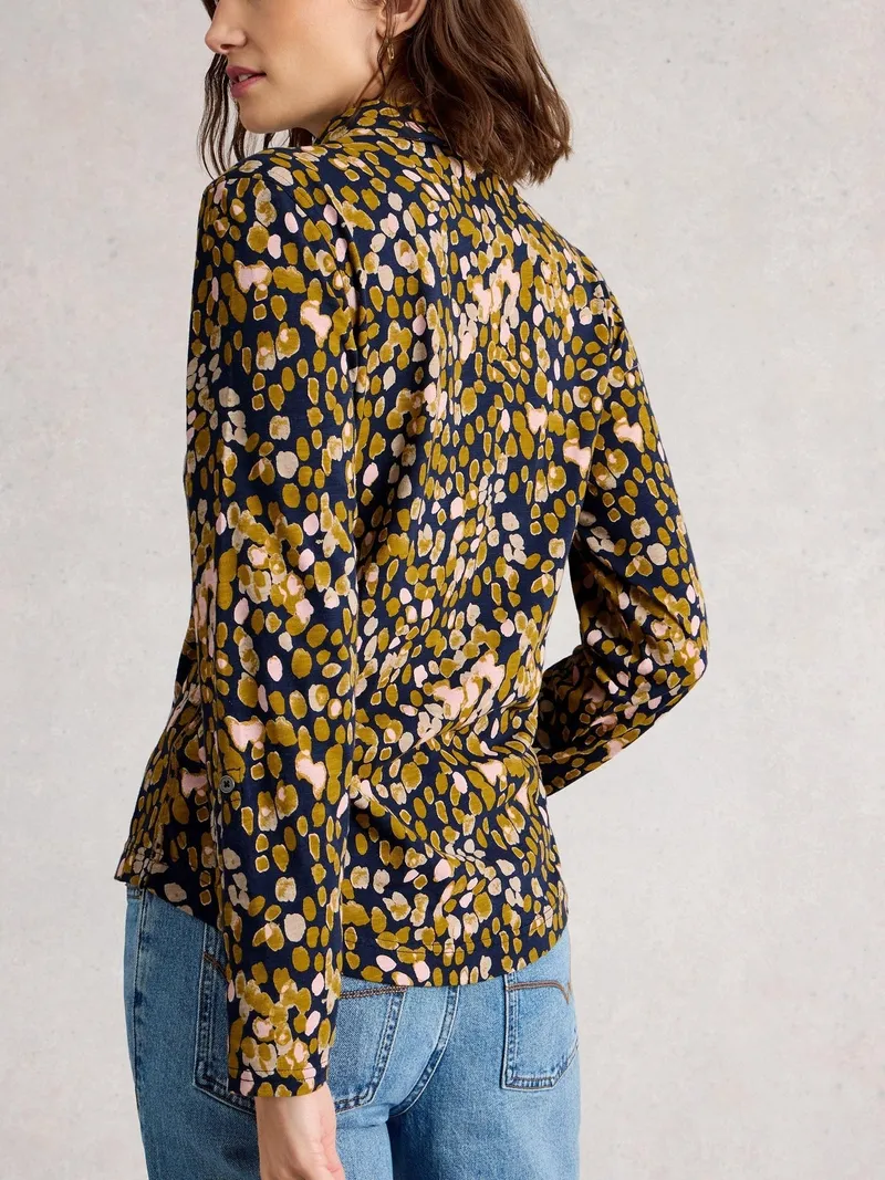 White Stuff Jerseybluse Annie - 40, Gelbgrün print, – Produktbild 4 von 4