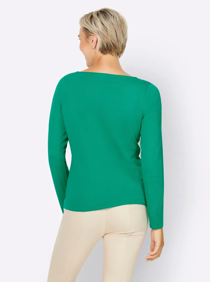 heine Baumwollpullover grün, Grün, – Produktbild 1 von 2