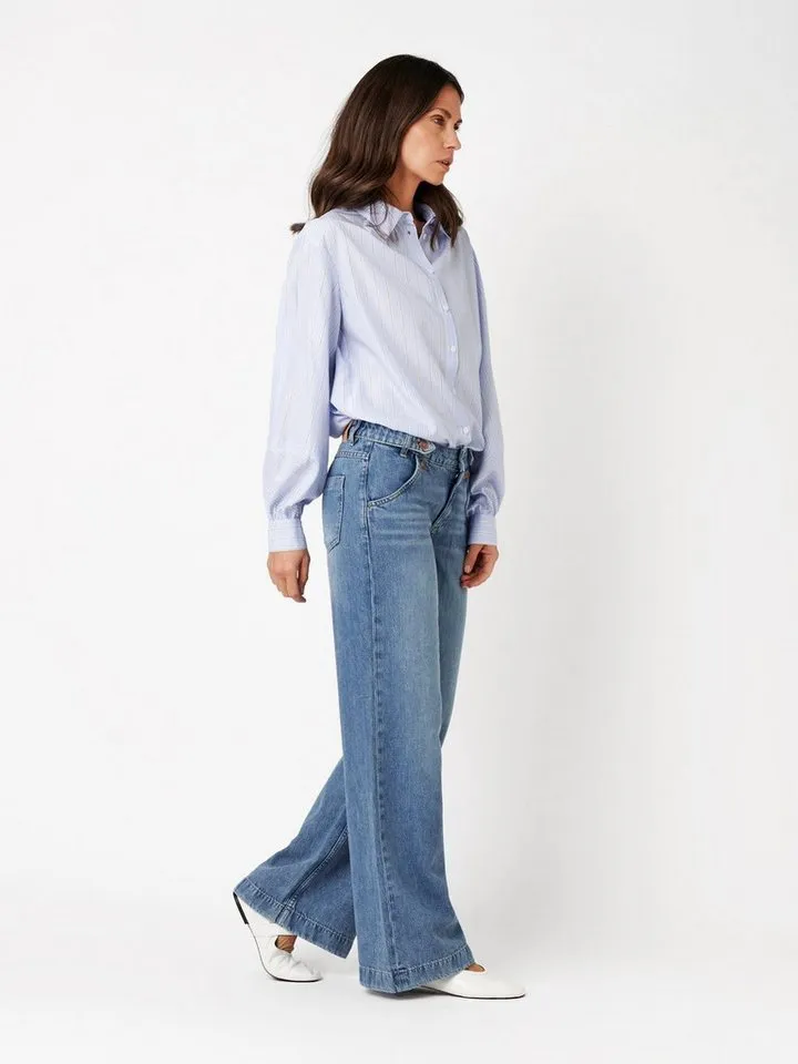 TONI TONI Bootcut-Jeans Ella Wide mit Schnallen und Knöpfen am Bund, Blau, – Produktbild 2 von 4