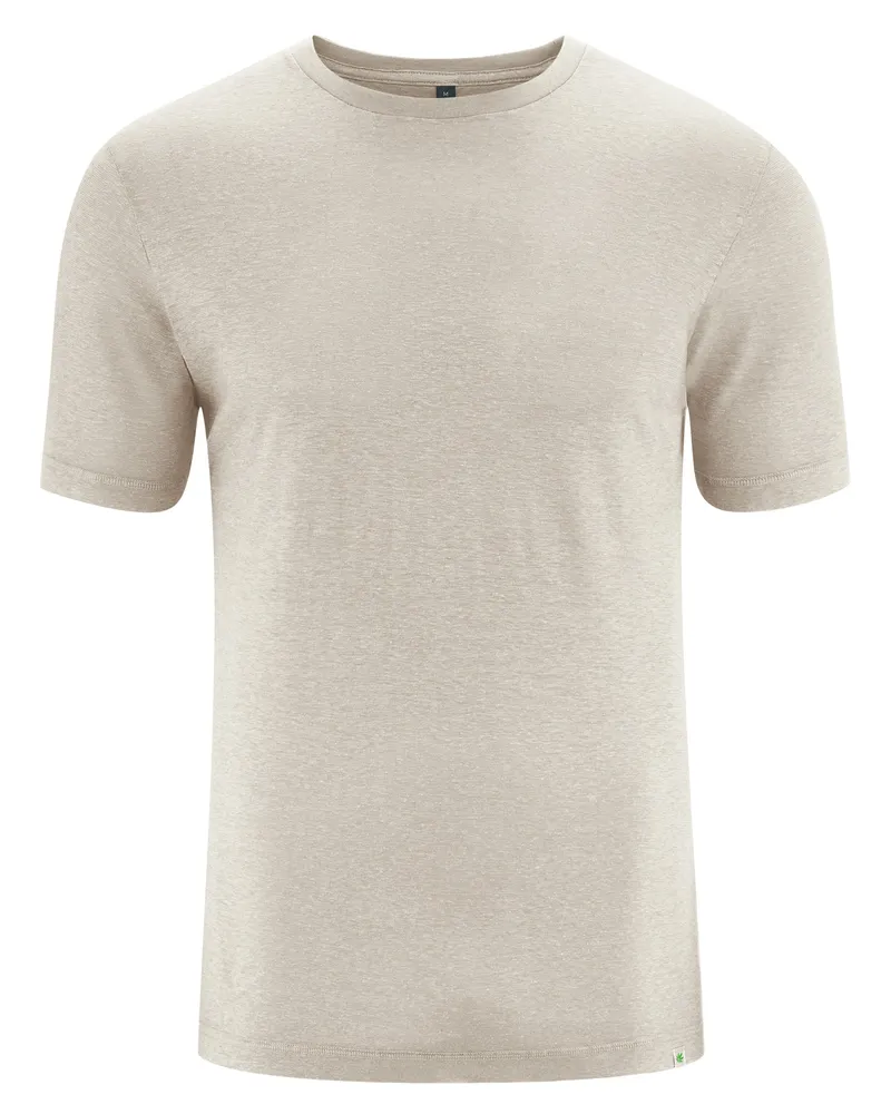 HempAge Hempage Herren vegan T-Shirt Slim Fit Distel Beige, Beige, – Produktbild 4 von 4