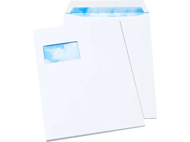 25 Versandtaschen "Nautilus Super White" DIN C4, mit Haftklebung und Fenster, 120 g/m² – Produktbild 1 von 1