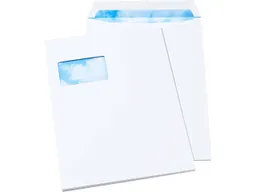 25 Versandtaschen "Nautilus Super White" DIN C4, mit Haftklebung und Fenster, 120 g/m² – Produktbild 1 von 1