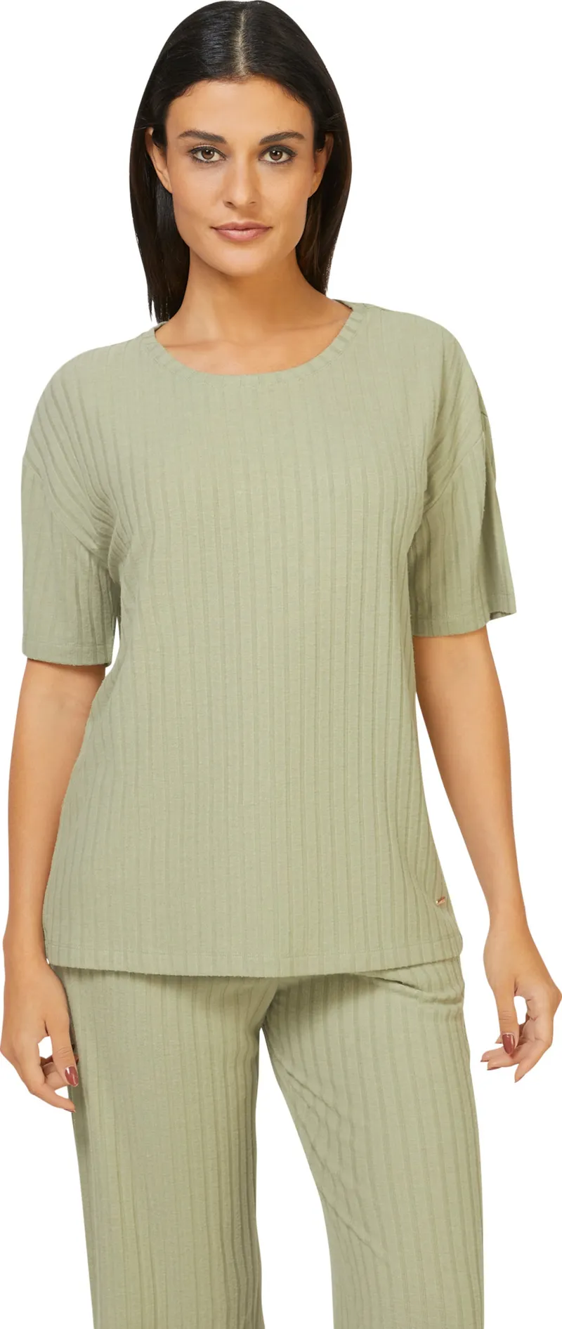 feel good Shirt lindgrün, Lindgrün, – Produktbild 2 von 2