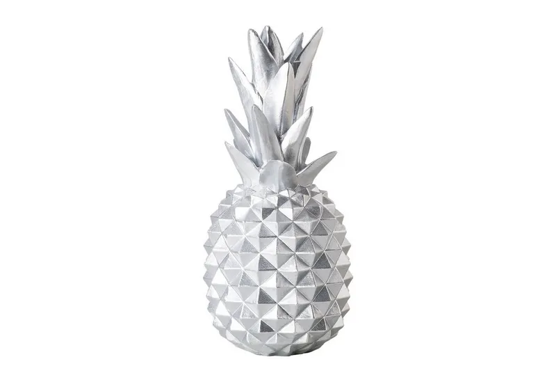 shelfmade Dekofigur Deko Ananas Wohnzimmer Tischdeko aus Kunstharz - Ananas aus Polyresin, Silberfarben, – Produktbild 1 von 4