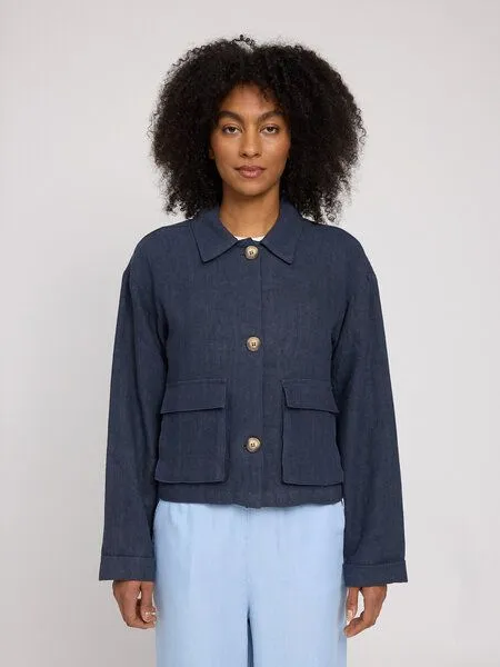 Mazine Mazine Leichte Jacke für Frauen - aus 100% Leinen, Blau (ink blue), – Produktbild 3 von 5