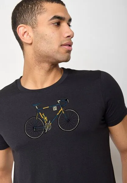 GreenBomb GREENBOMB Bike Knut Guide - Sportliches T-Shirt aus Bio-Baumwolle / hochwertiger Print / GOTS / Fair & Vegan, Schwarz (black), – Produktbild 3 von 4