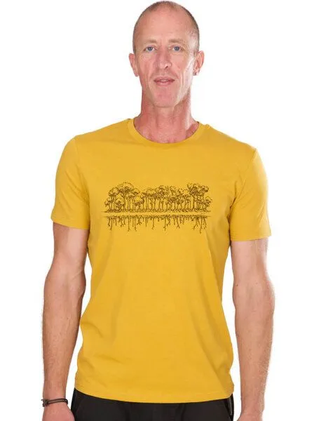 Life-Tree Life-Tree Shirt aus Biobaumwolle Fairwear für Herren "Mirror" in Ocre-Gelb – Produktbild 1 von 2