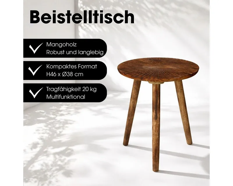 Mica Decorations Beistelltisch Mica Decorations Pomante Beistelltisch – Mangoholz, Braun, – Produktbild 7 von 8