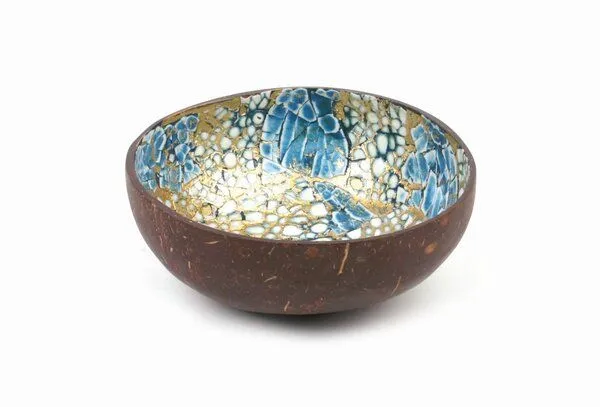 El Puente El Puente Kokosnuss-Schale | Fair Trade & Handmade aus Vietnam, Petrol, – Produktbild 2 von 2