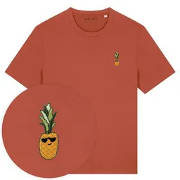 LIGARTI Besticktes T-Shirt – Ananas – LIGARTI Tiermanufaktur – Produktbild 1 von 1