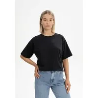 MELA Cropped T-Shirt Style DESNA | von MELA | Fairtrade & GOTS zertifiziert, Schwarz, – Produktbild 1 von 1