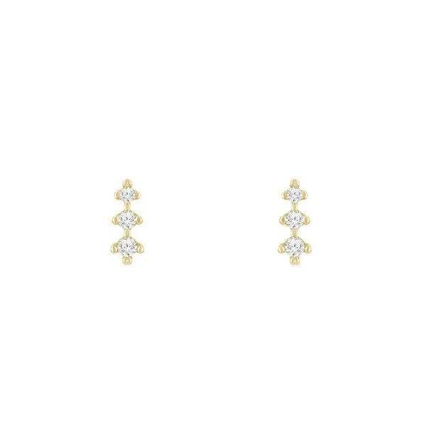 Eppi Eppi Zarte Ohrstecker mit Diamanten Linus, Gelb, – Produktbild 1 von 3
