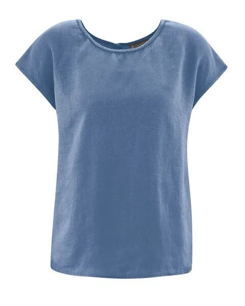 HempAge HempAge 100% Hanfbluse Damen, Blueberry (blau), – Produktbild 3 von 4
