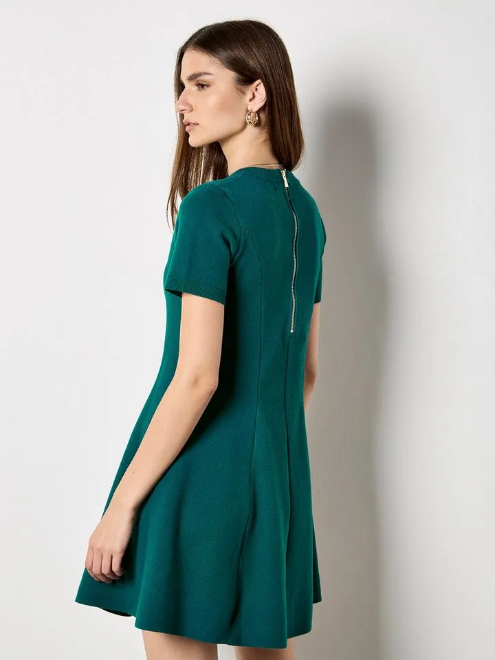 Apricot Apricot Strickkleid Minikleid im Skaterstyle, Blau|grün, – Produktbild 4 von 4