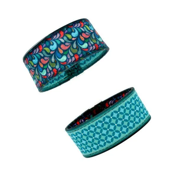 Seegarn Seegarn Wende-Armband 3cm, Paisley kl (blau) / grafisch (türkis), – Produktbild 1 von 1