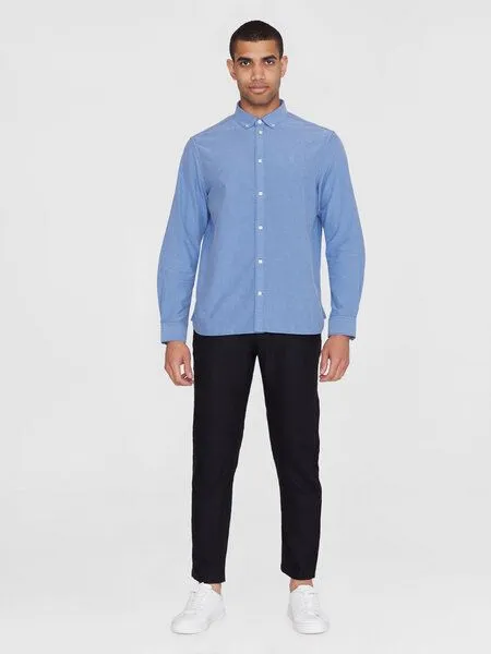 KnowledgeCotton Apparel KnowledgeCotton Apparel Oxford Hemd - HARALD small owl oxford regular fit shirt - aus Bio-Baumwolle, Blau (lapis blue), – Produktbild 2 von 4