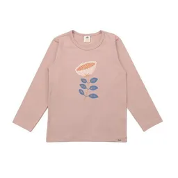 Walkiddy Kinder Langarmshirt GOTS zertifiziert, rosa, „Fancy Flowers“ Frontprint, weich & bequem – Walkiddy – Produktbild 1 von 1