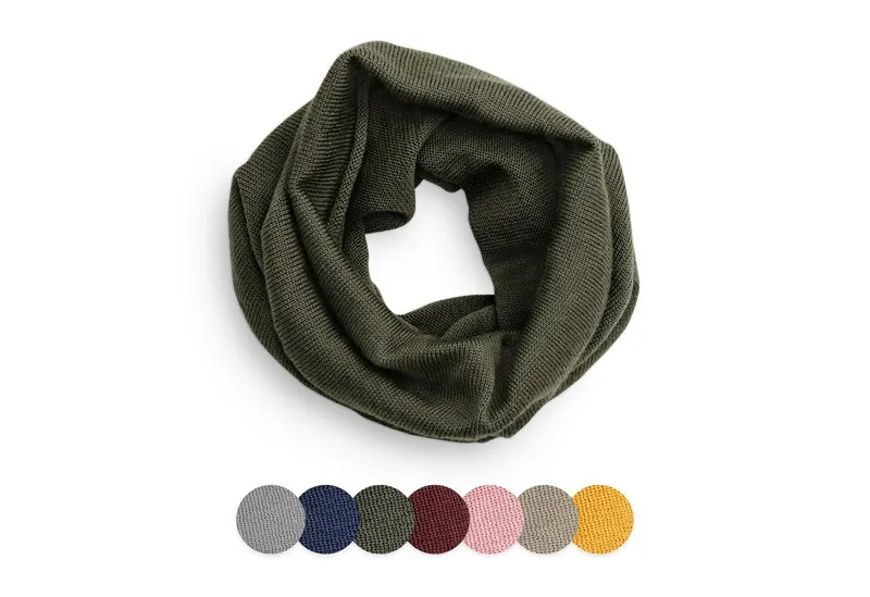 Ehrenkind Strickschal Schlauchschal für Kinder, aus Merino Schurwolle, (Feinstrick), Oliv, – Produktbild 1 von 5