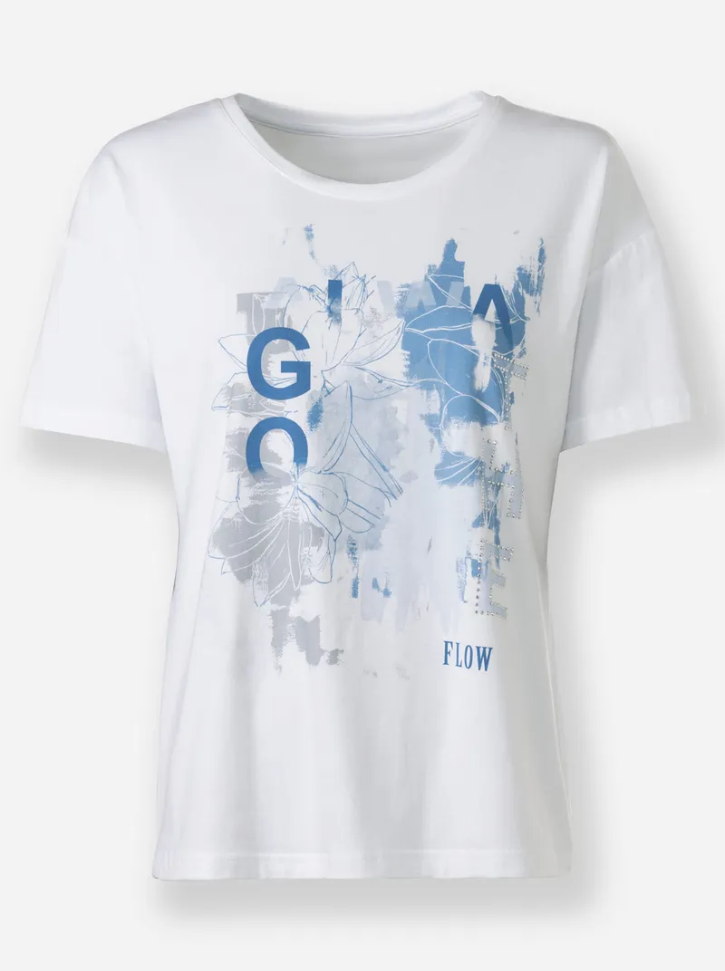 heine Print-Shirt weiß, Weiß, – Produktbild 1 von 2