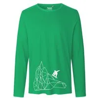 HANDGEDRUCKT HANDGEDRUCKT "Origamipiste" Männer Longsleeve, Green, – Produktbild 2 von 2