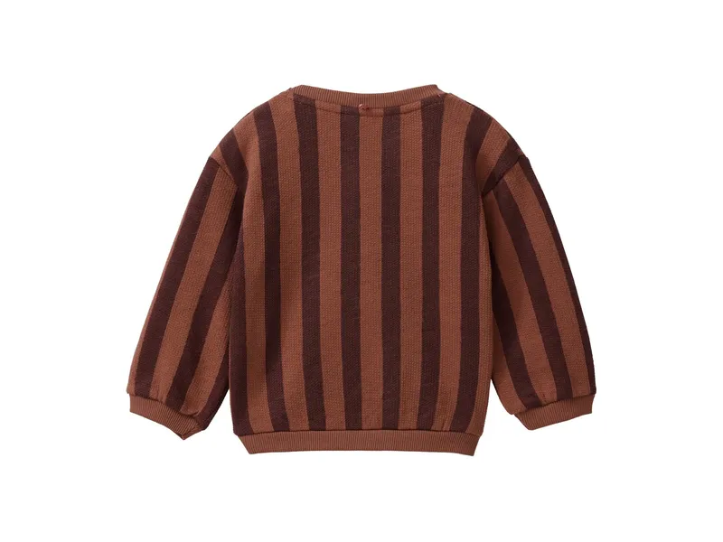 People Wear Organic People Wear Organic Sweat-Pullover Bio-Baumwolle (kbA) Blockstreifen mahagoni 74/80, Braun, – Produktbild 2 von 2