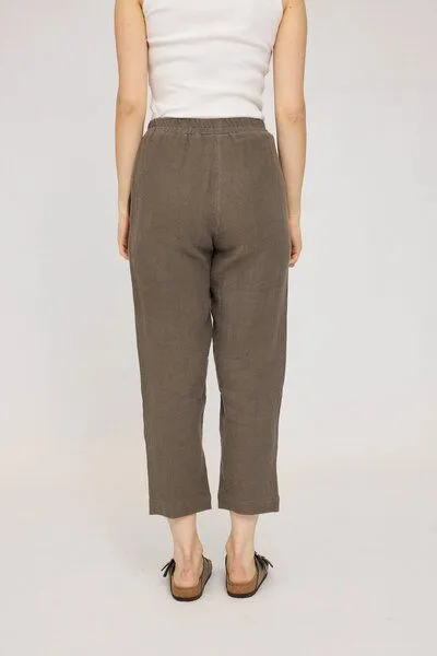 Mazine Mazine Hose - Straight Leg Linen Pants - aus 100% Leinen, Olive brown (braun), – Produktbild 2 von 3