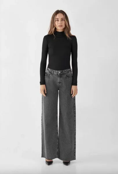 DAWN DAWN SUNNY Wide Leg - Open Hem, Light grey (grau), – Produktbild 1 von 4