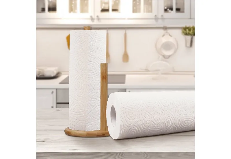 RELAXDAYS RELAXDAYS Küchenrollenhalter mit Abrollstopp, (1-St), Braun, – Produktbild 1 von 5
