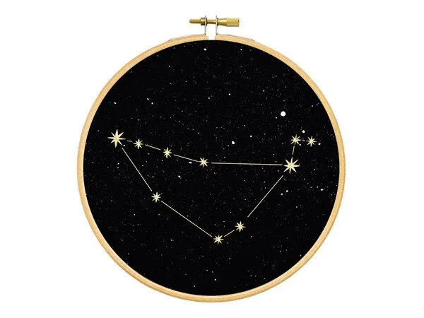 renna deluxe renna deluxe Sternzeichen in Gold als Bild im Stickrahmen – Produktbild 4 von 8